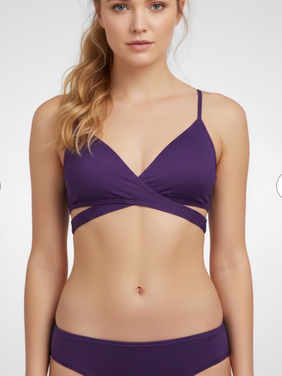 Nwt Vince Camuto Purple Wrap-Front Bikini Top And Bottom